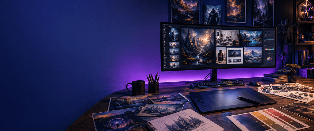 Midjourney AI-powered digital art studio for affiliate marketers creating premium marketing visuals
